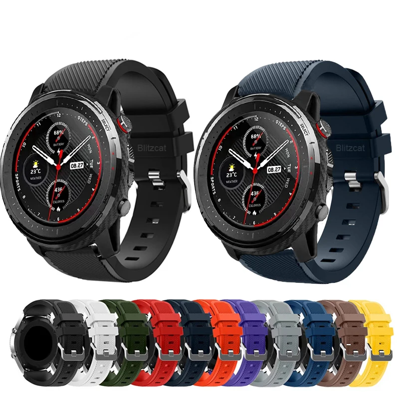 Ремешок на запястье для xiaomi huami Amazfit Stratos 3 2 2S силиконовый ремешок с пряжкой