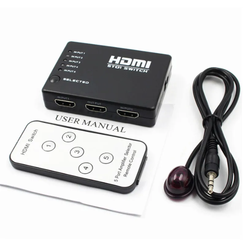Сплиттер совместимый с HDMI 3/5 портов переключатель порт 1080P 3 входа 1 выход 4K