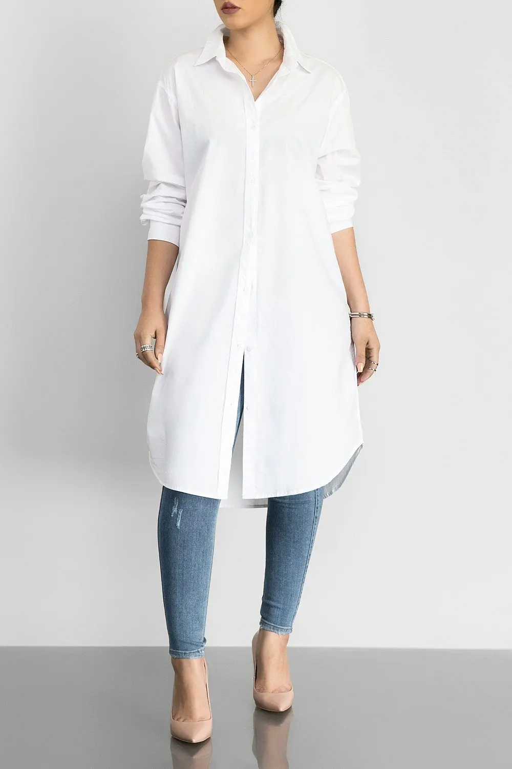 Women's Oversize Shirt White Shirts for School Wear Women's Elegant Blouse 2022 Autumn Long Sleeve Solid Button Shirt
Women's Oversize Shirt White Shirts for School Wear Women's Elegant Blouse 2022 Autumn Long Sleeve Solid Button Shirt