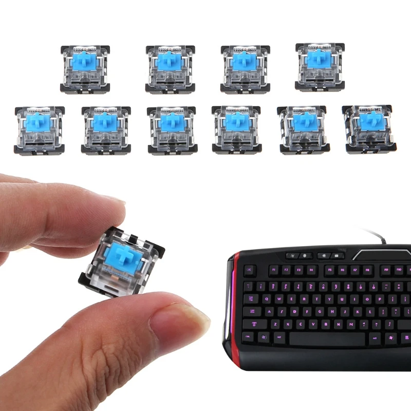 10 шт. 3 контактный механический переключатель клавиатуры синий для вишневого