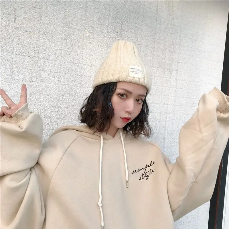 Hoodies Women Thicker Plus Velvet Warm Soft Letter Printed Simple All-match Pockets Leisure Pullovers Womens Trendy Sweatshirts
Hoodies Women Thicker Plus Velvet Warm Soft Letter Printed Simple All-match Pockets Leisure Pullovers Womens Trendy Sweatshirts