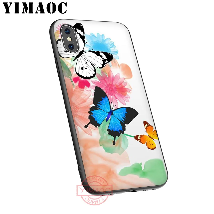 YIMAOC Butterfly Colorful Drawing Art Soft Silicone Case Cover for iPhone 5 5S SE 6 6S 7 8 Plus X XS XR 11 Pro Max Back Shell | Мобильные