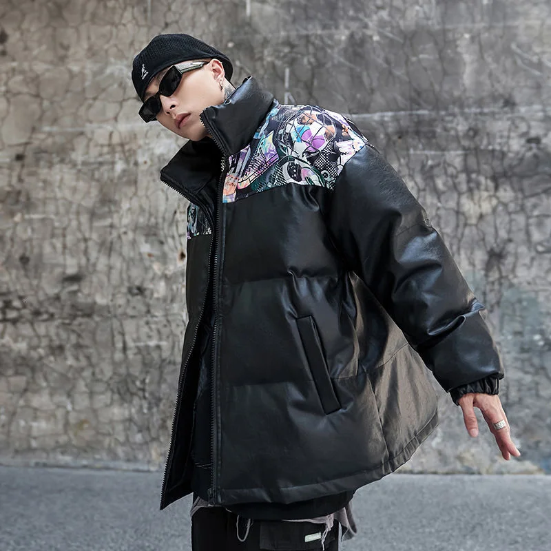 Hybskr Graffiti Patchwork Mens Leather Parkas High Street Style Oversize Hip Hop Male Winter Jackets Fashion Brand Zipper Coats
Hybskr Graffiti Patchwork Mens Leather Parkas High Street Style Oversize Hip Hop Male Winter Jackets Fashion Brand Zipper Coats