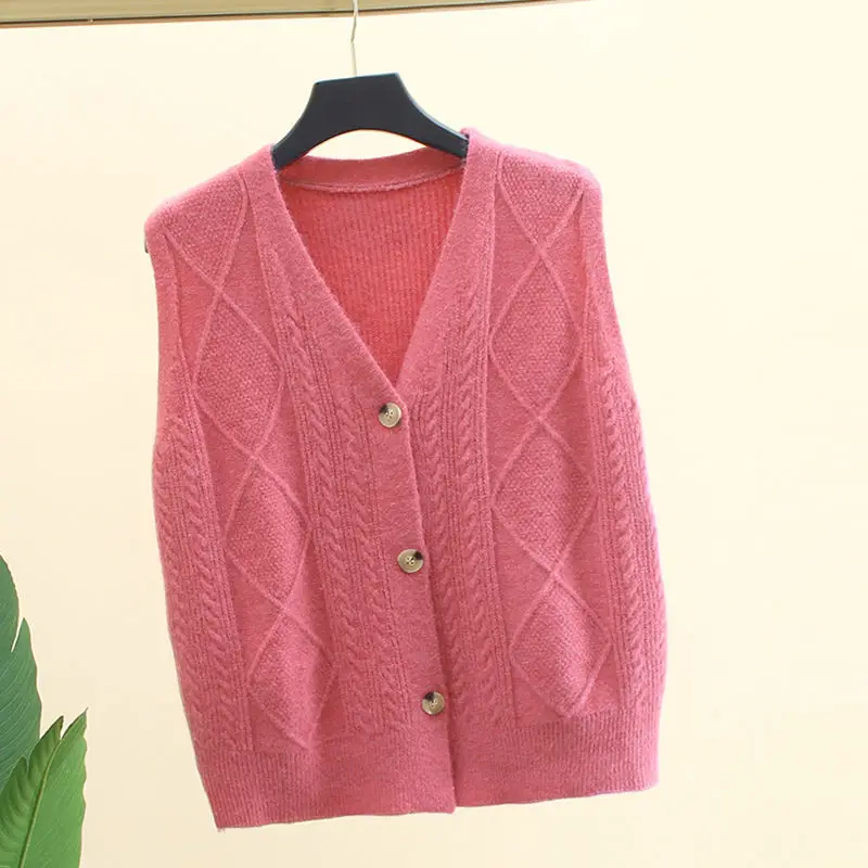 2021 Spring Autumn Fashion Women Fashion V Neck Knitting Sweater Lady Single-breasted Sleeveless Vest Chic Cardigan Tops Y561
2021 Spring Autumn Fashion Women Fashion V Neck Knitting Sweater Lady Single-breasted Sleeveless Vest Chic Cardigan Tops Y561