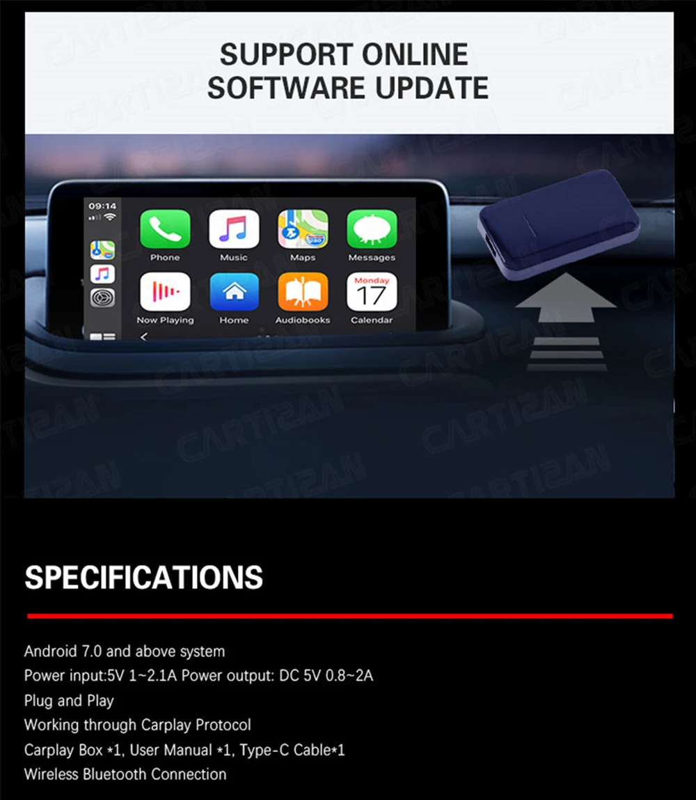 CP71-Car OEM беспроводной Apple CarPlay /Android автоматический Carplay Smart Link USB-ключ | Автомобили и