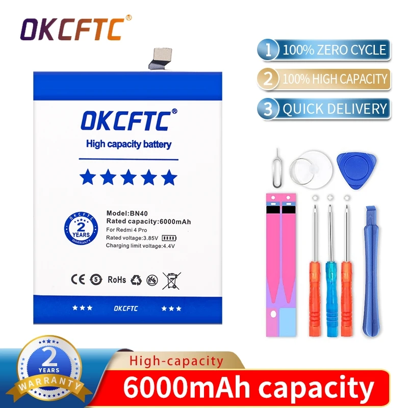 Orginal BN40 6000mAh Battery For Xiaomi Redmi 4 Pro Prime 3G RAM 32G ROM High Quality Phone Replacement Batteries
Orginal BN40 6000mAh Battery For Xiaomi Redmi 4 Pro Prime 3G RAM 32G ROM High Quality Phone Replacement Batteries