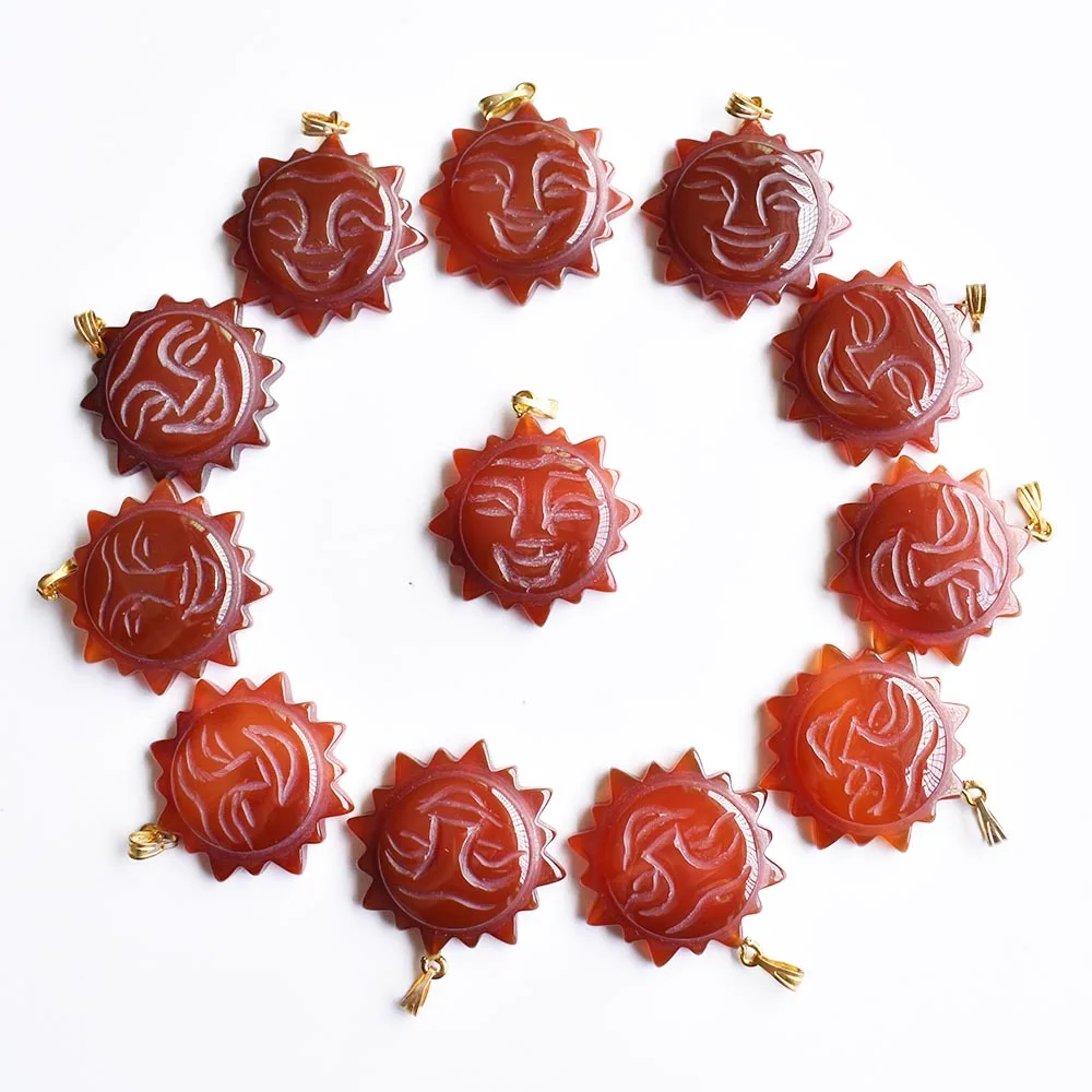 Fashion natural red onyx Carved good quality Smiling face shape mascot pendants for make jewelry making wholesale 12pcs/lot
Fashion natural red onyx Carved good quality Smiling face shape mascot pendants for make jewelry making wholesale 12pcs/lot