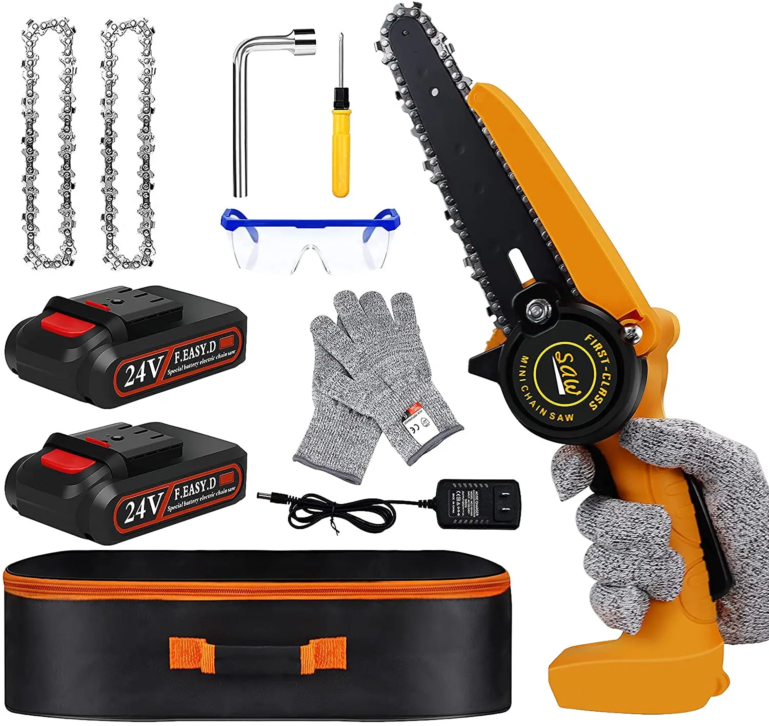 Mini Chainsaw - Mini Chainsaw 6 Inch , Cordless Chainsaw , Mini Chainsaw Cordless for Branch Wood Cutting, Metal wall plate
Mini Chainsaw - Mini Chainsaw 6 Inch , Cordless Chainsaw , Mini Chainsaw Cordless for Branch Wood Cutting, Metal wall plate