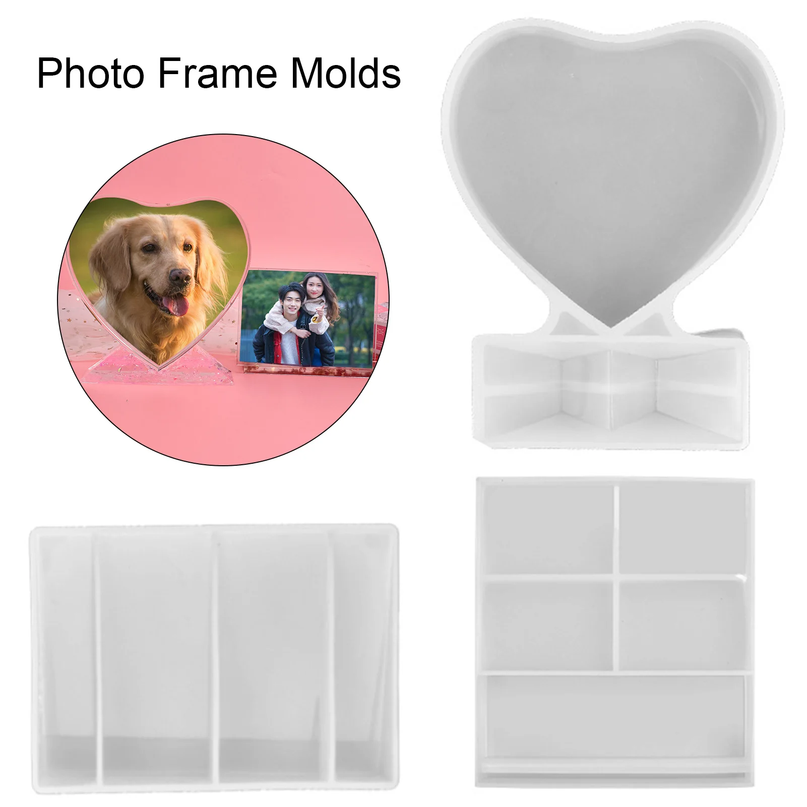 Photo Frame Mould Rectangle Heart-shaped Silicone Mold Crystal Epoxy Mirror Ornaments Home Decor 
Photo Frame Mould Rectangle Heart-shaped Silicone Mold Crystal Epoxy Mirror Ornaments Home Decor