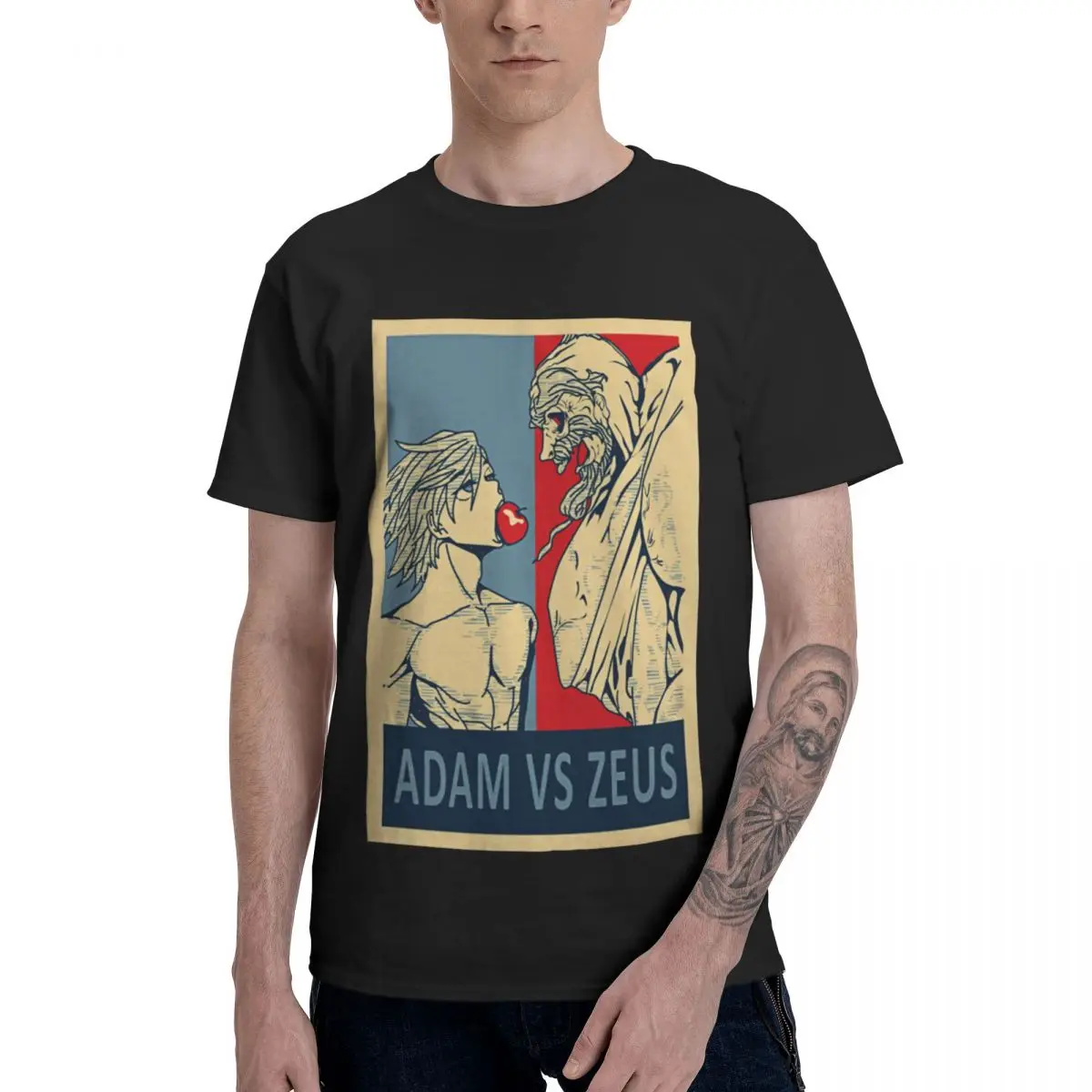 O-neck Record Of Ragnarok Adam Vs Zeus Tee Shirt Summer Unisex Slim Homme Tee Shirt US Size S-6XL
O-neck Record Of Ragnarok Adam Vs Zeus Tee Shirt Summer Unisex Slim Homme Tee Shirt US Size S-6XL