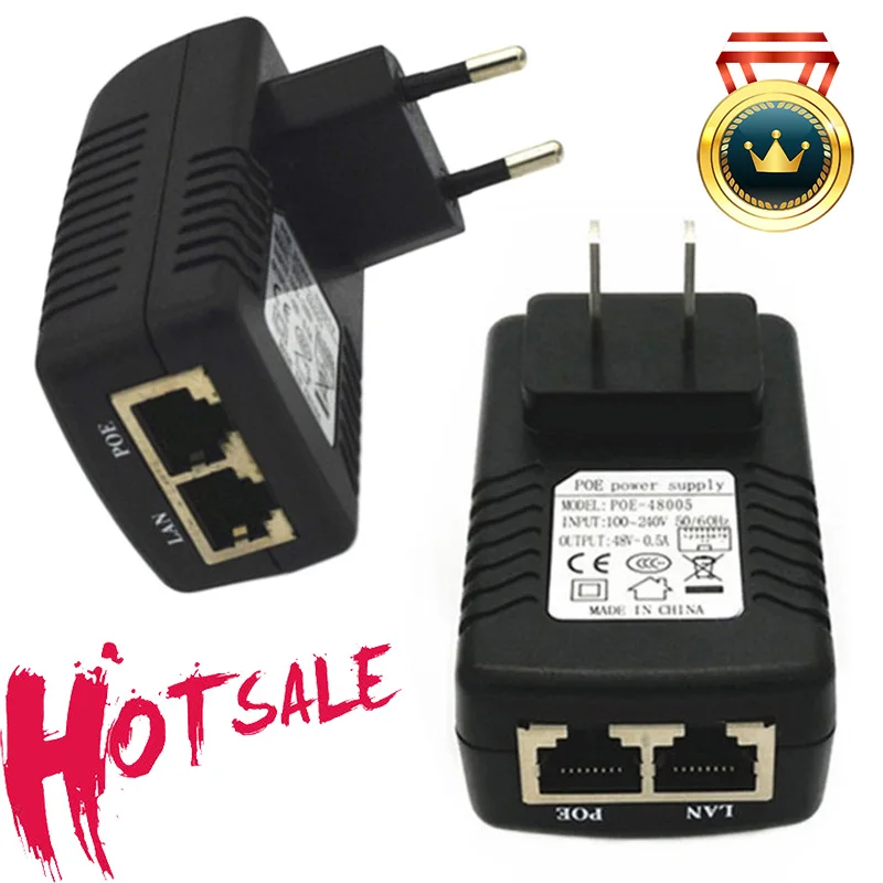 48V 24W POE Injector For IP Camera CCTV Security Surveillance PoE Power Supply Ethernet Adapter Phone US EU UK Plug
48V 24W POE Injector For IP Camera CCTV Security Surveillance PoE Power Supply Ethernet Adapter Phone US EU UK Plug