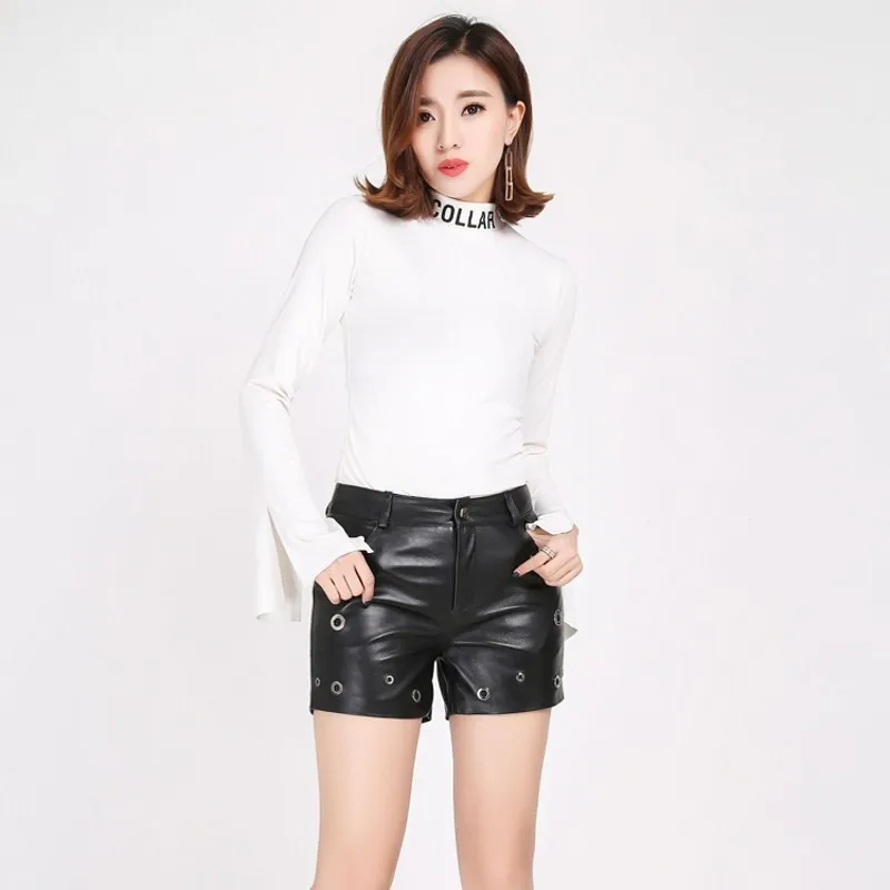 Fashion New Women Sheepskin Genuine Leather Top Quality Zipper Fly Back Pockets Button Waist Straight Female Modis Shorts
Fashion New Women Sheepskin Genuine Leather Top Quality Zipper Fly Back Pockets Button Waist Straight Female Modis Shorts