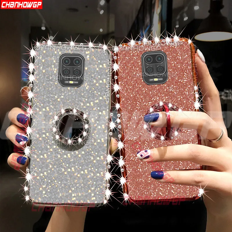Чехол для Xiaomi Redmi Note 9S 9 S блестящие магнитные чехлы с кольцом на палец телефона 9A 9C