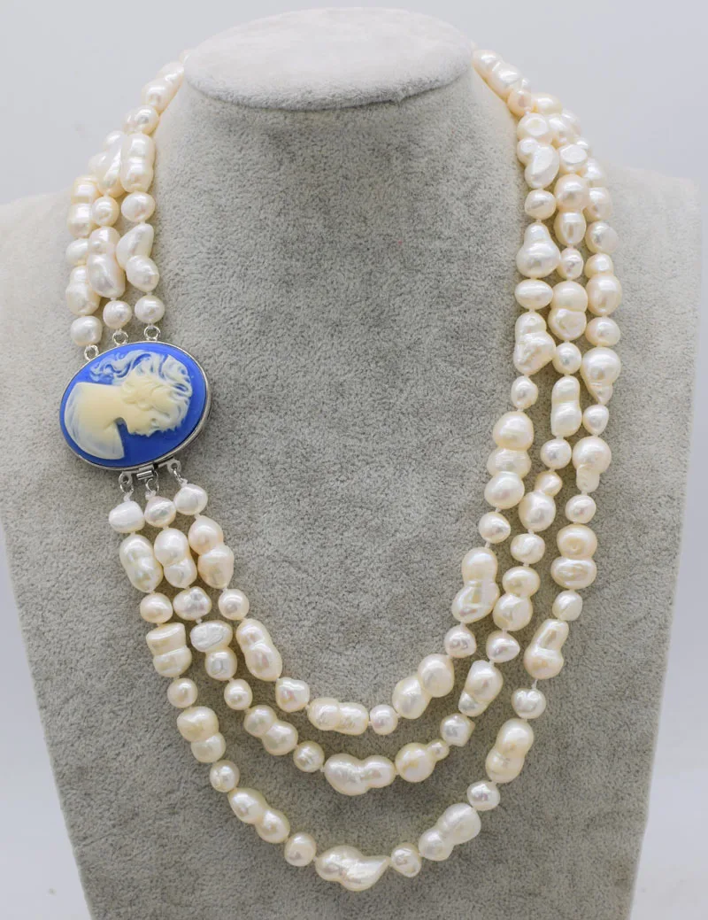 3ROWS freshwater pearl white BAROQUE necklace wholesale bead nature gift discount for woman
3ROWS freshwater pearl white BAROQUE necklace wholesale bead nature gift discount for woman