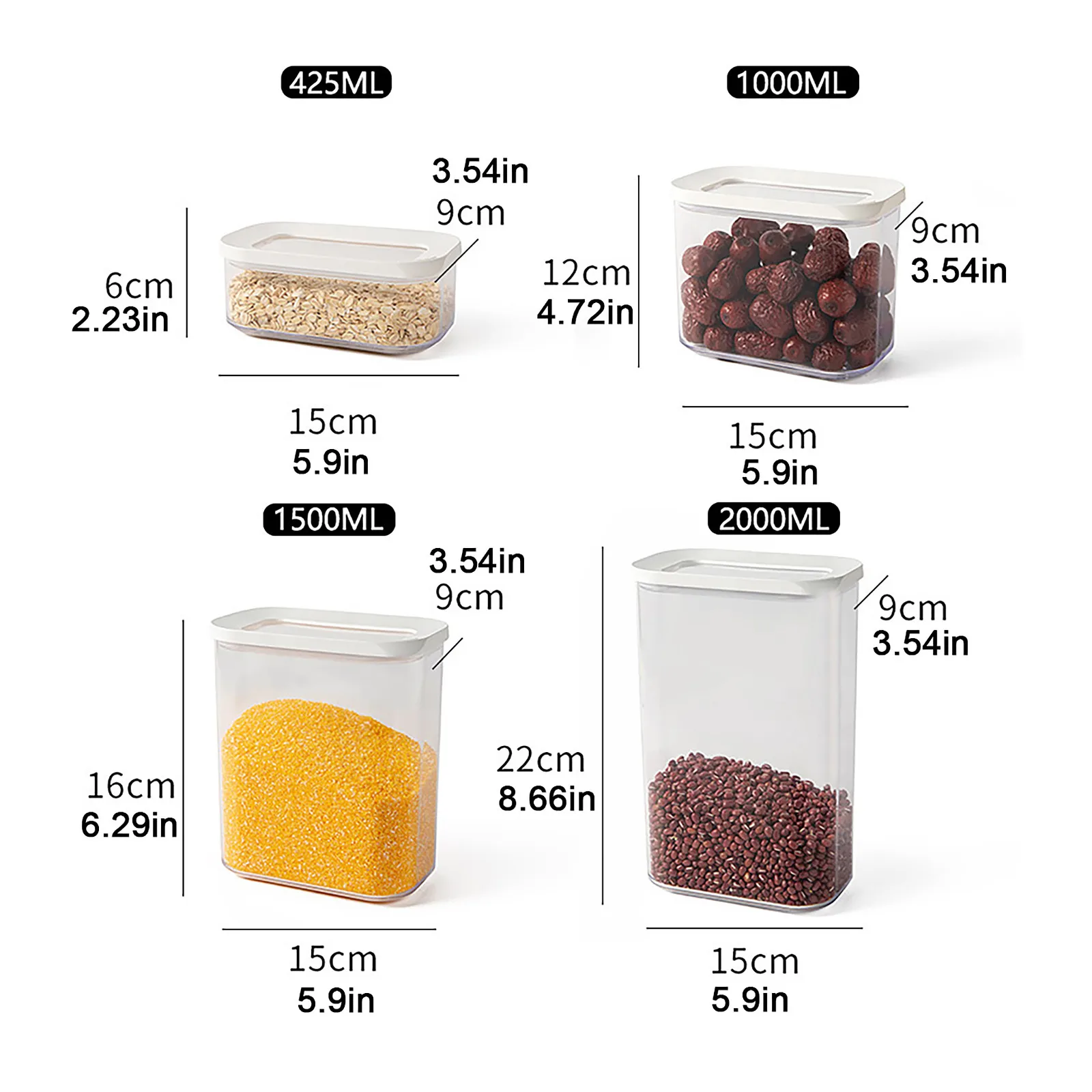 5 Pcs Rectangle Storage Box For Kitchen Food Container Set Vacuum Transparent Airtight Organizer Pasta Tea Sugar Rice Coffee Oat
5 Pcs Rectangle Storage Box For Kitchen Food Container Set Vacuum Transparent Airtight Organizer Pasta Tea Sugar Rice Coffee Oat