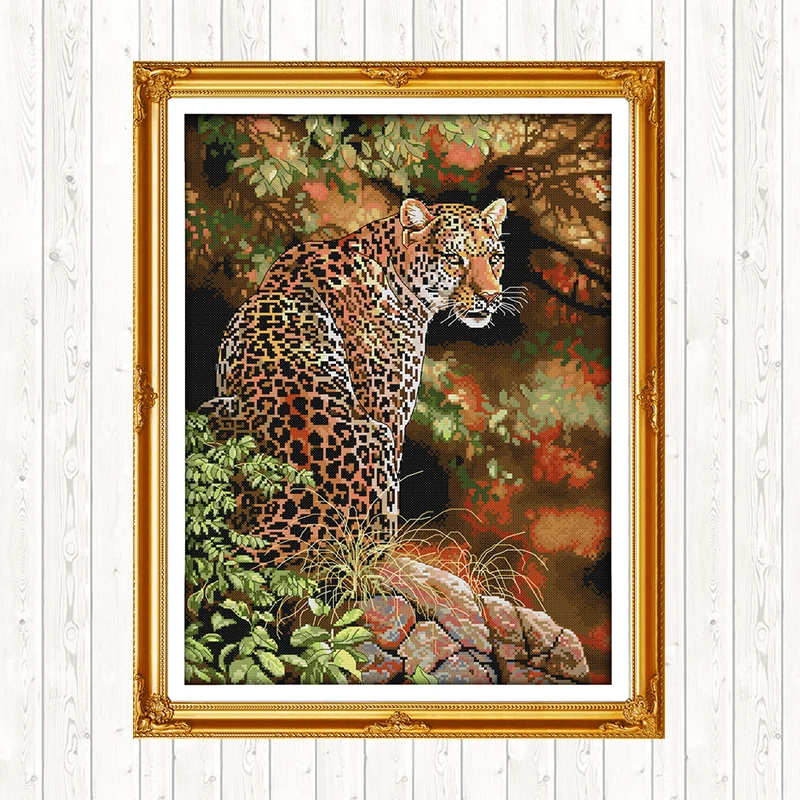 Cheetah (2) напечатанные на холсте картины с счетным счетом 14CT 11CT DMC Набор для вышивки