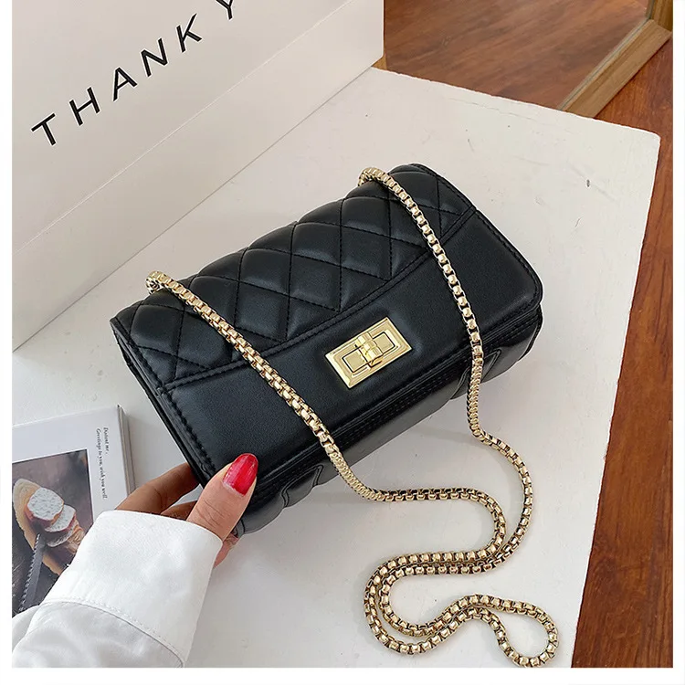 New Black Rhombus Chain Bag Fashion Small Bag Casual Shoulder Bag Simple Messenger Bag Small Square Bag 
New Black Rhombus Chain Bag Fashion Small Bag Casual Shoulder Bag Simple Messenger Bag Small Square Bag