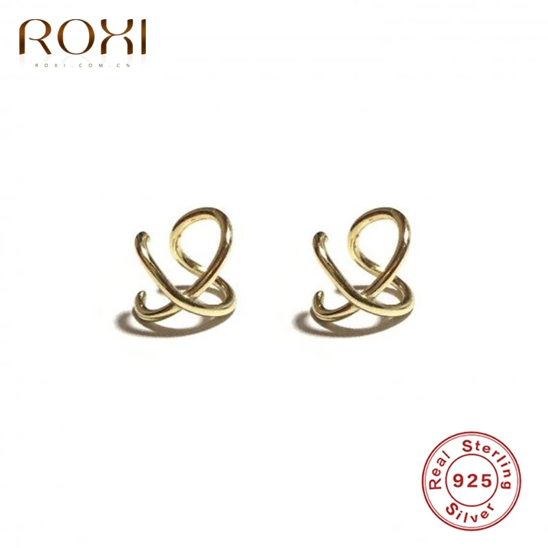 

ROXI Minimalism Geometry Line Clip Earrings for Women Girls Jewelry Earring Ear Cuffs 925 Sterling Silver Ear Clips No Piercing