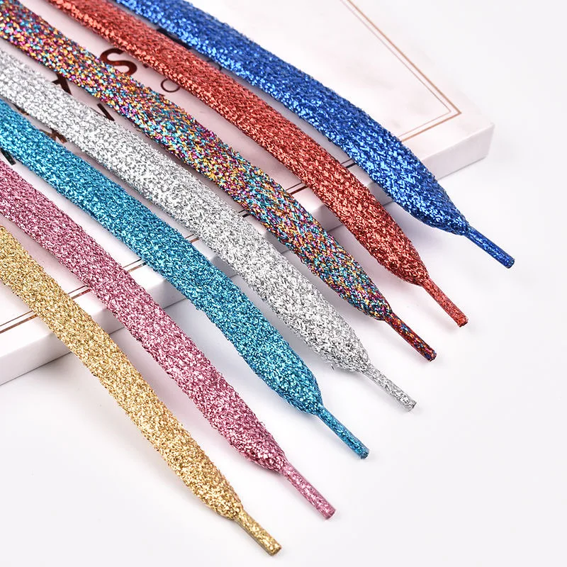 Colorful Wide Lace Shoelaces Of Sneakers Metallic Glitter Shiny Gold Silver Sports Running Flat Sequins Waterproof Shoe Laces
Colorful Wide Lace Shoelaces Of Sneakers Metallic Glitter Shiny Gold Silver Sports Running Flat Sequins Waterproof Shoe Laces