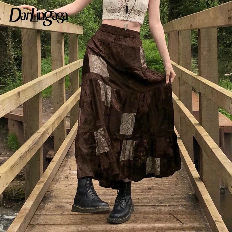 Darlingaga Vintage Y2K Brown Fairycore Grunge Patchwork Long Skirt Autumn Fashion Gothic Graphic Printed High Waist Skirt Female
Darlingaga Vintage Y2K Brown Fairycore Grunge Patchwork Long Skirt Autumn Fashion Gothic Graphic Printed High Waist Skirt Female