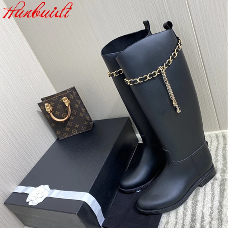 Женские непромокаемые сапоги до колена, черные высокие сапоги на платформе с металлическим украшением и цепочкой, водонепроницаемые сапог...
Женские непромокаемые сапоги до колена, черные высокие сапоги на платформе с металлическим украшением и цепочкой, водонепроницаемые сапог...