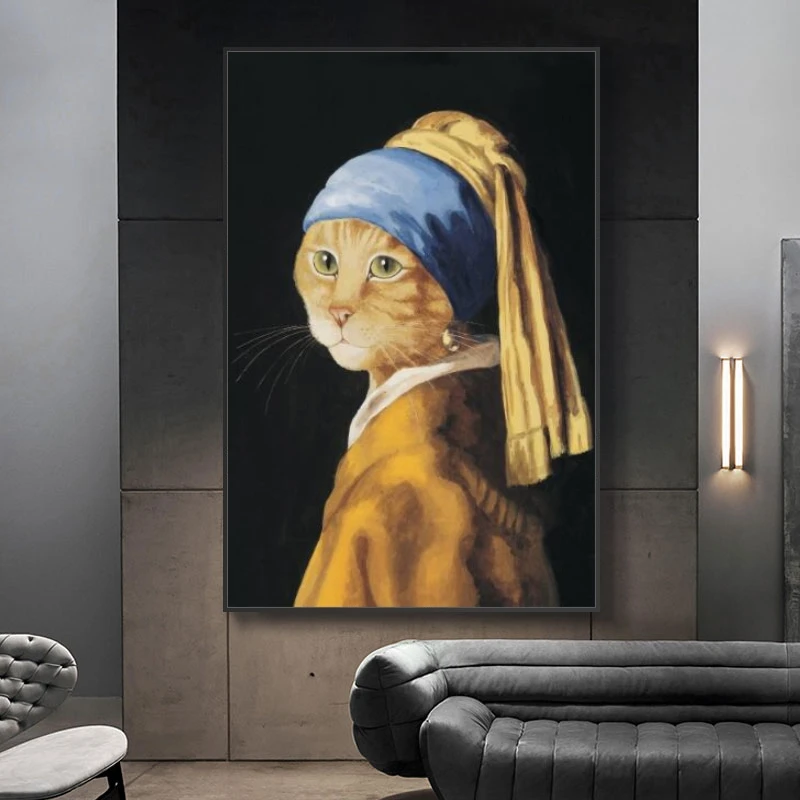 Abstract Funny Art of Girl With Pearl Earrings Canvas Paintings On the Wall Art Posters And Prints Animals Art Pictures Cuadros
Abstract Funny Art of Girl With Pearl Earrings Canvas Paintings On the Wall Art Posters And Prints Animals Art Pictures Cuadros