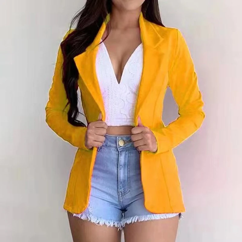 2021 New Plus Size Womens Business Suits Spring Autumn All-match women Blazers Jackets Short Slim long-sleeve Blazer Women Suit
2021 New Plus Size Womens Business Suits Spring Autumn All-match women Blazers Jackets Short Slim long-sleeve Blazer Women Suit