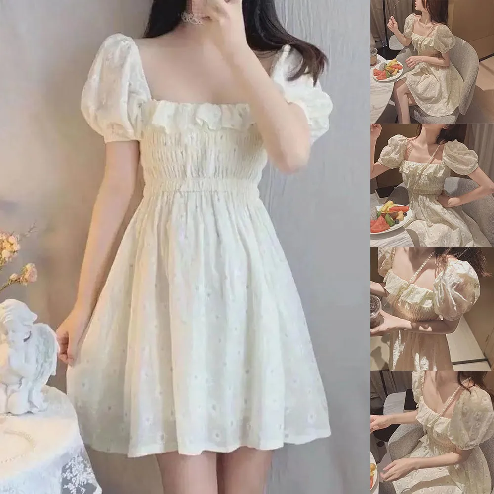 Sexy Ruffles Women Dress Vintage Summer Puffed Sleeves Square Neck Slim Waist Floral Dresses Sweetheart Casual Midi Vestidos New
Sexy Ruffles Women Dress Vintage Summer Puffed Sleeves Square Neck Slim Waist Floral Dresses Sweetheart Casual Midi Vestidos New