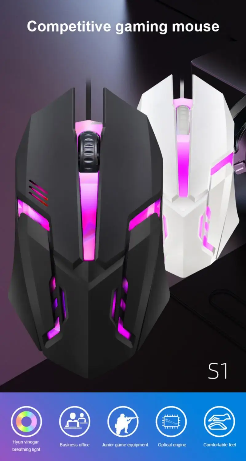 Mouse Flank Cable Laptop PC Gaming Mouse Mice Keyboards Computer Peripherals Mouse S1 7 Colors Mice Ergonomic Wired Gaming
Mouse Flank Cable Laptop PC Gaming Mouse Mice Keyboards Computer Peripherals Mouse S1 7 Colors Mice Ergonomic Wired Gaming