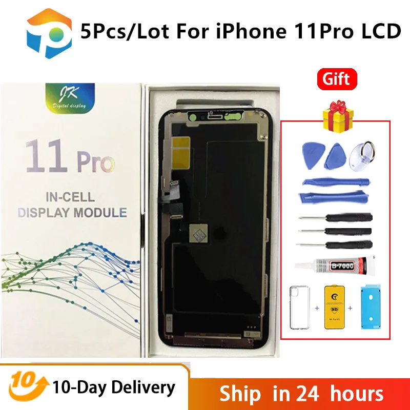 

5Pcs Lot 100% Tested JK For iPhone 11pro LCD Display Touch Screen Digitizer Assembly For Pantalla LCD For iPhone X XS XR Incell