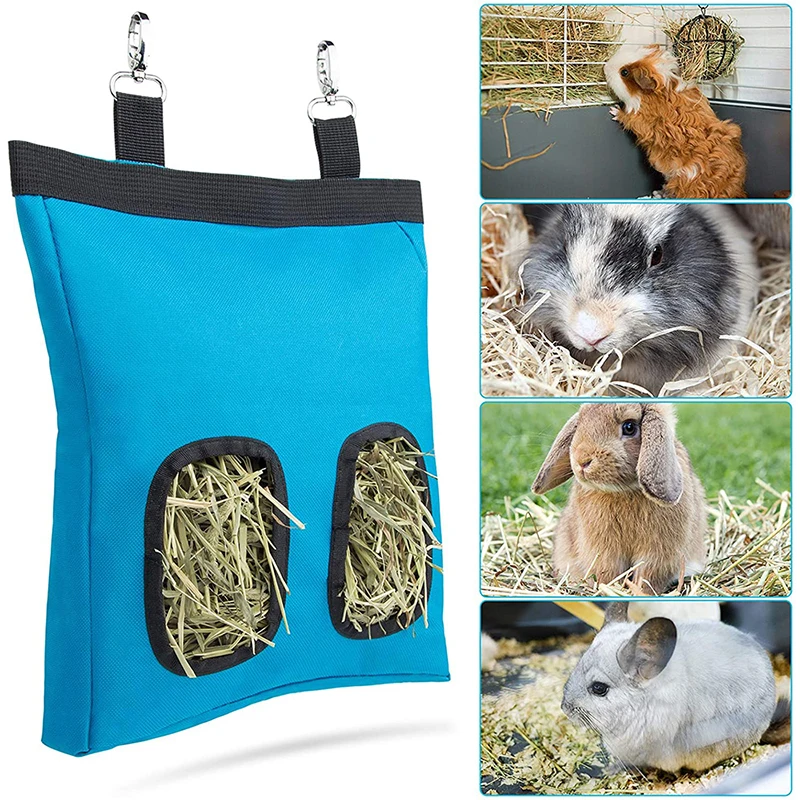 

Rabbit Hay Feeder Bag, Guinea Pig Hay Feeder Storage ，Hanging Feeding Hay for Small Animals Larege Size 600D Oxford Cloth Fabric