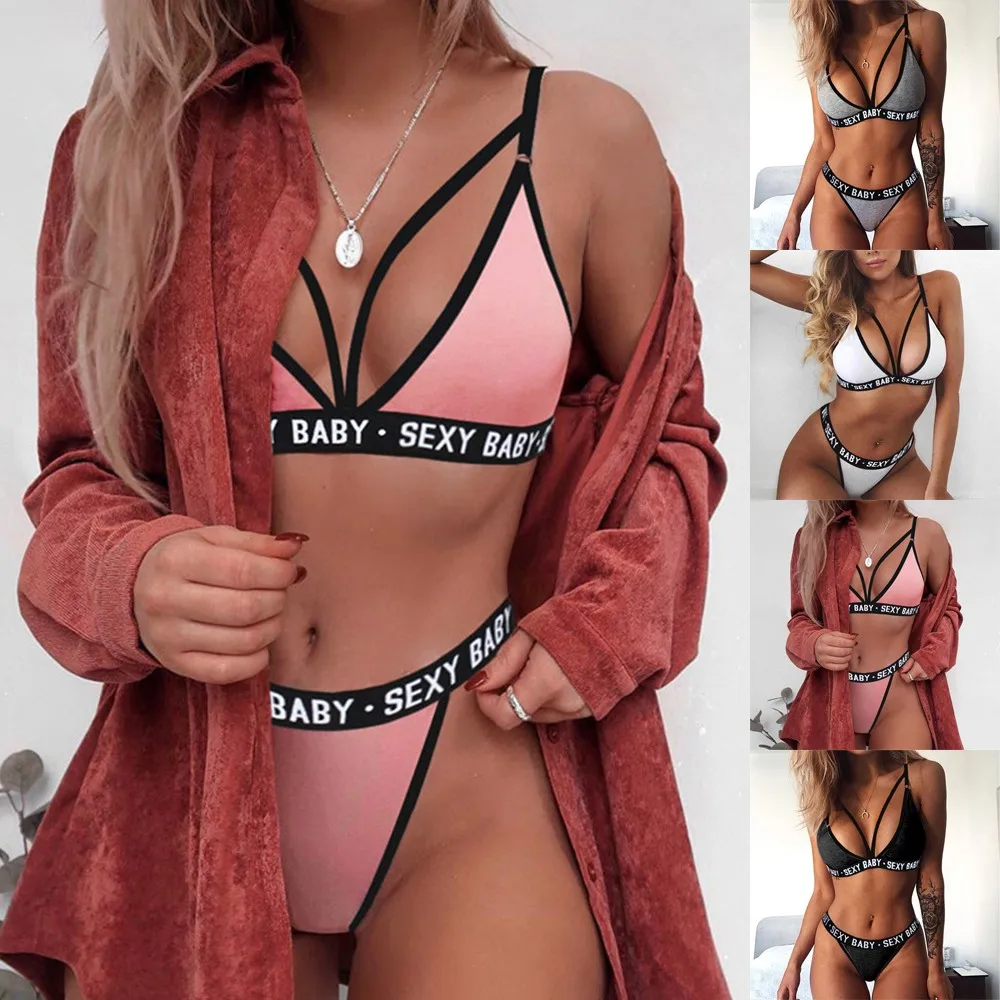 Womens Sexy Bra Thong Underwear Bikini Set Swimsuit Nightwear Lingerie Set Letter Print Bandage Push Up Lingerie Corset Solid
Womens Sexy Bra Thong Underwear Bikini Set Swimsuit Nightwear Lingerie Set Letter Print Bandage Push Up Lingerie Corset Solid