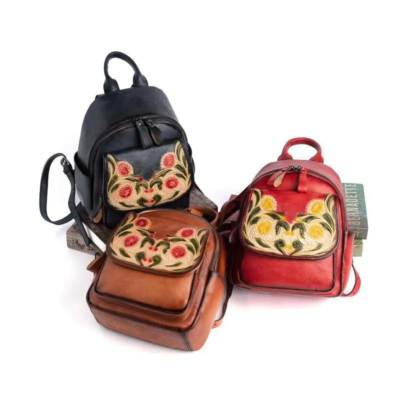 2021 New Vintage Bagpack Genuine Leather Retro Handmade Embossing Women Backpack First Layer Cowhide Travel Bags
2021 New Vintage Bagpack Genuine Leather Retro Handmade Embossing Women Backpack First Layer Cowhide Travel Bags