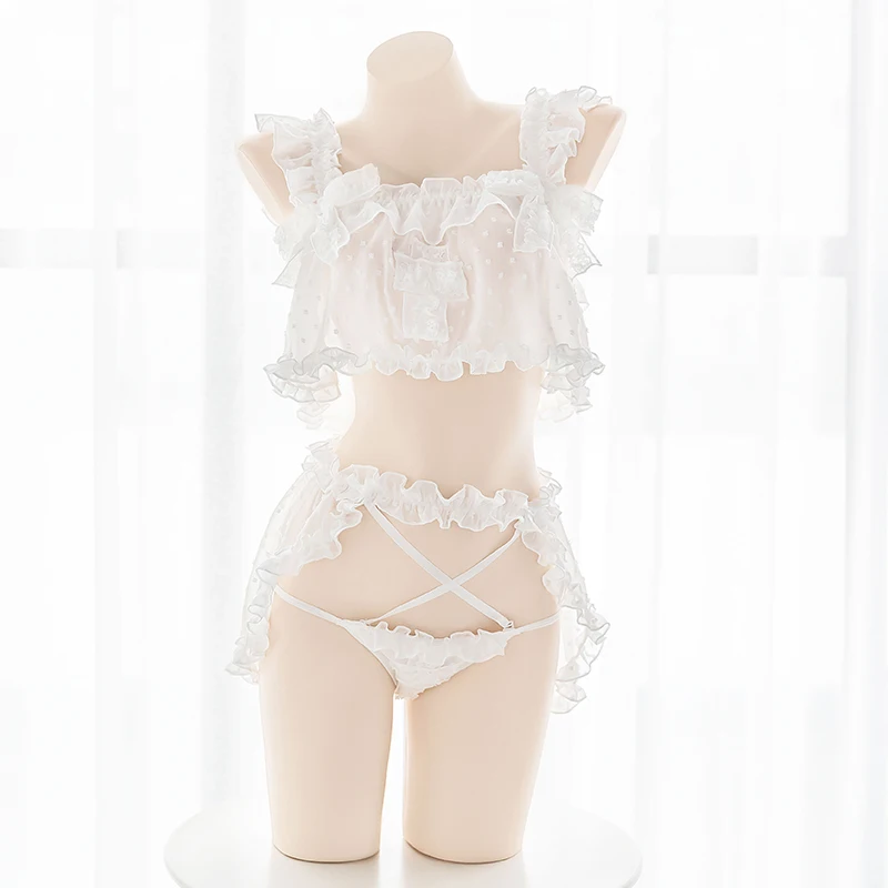 Sweet Kawaii White Sexy Lingerie for Women Exotic Apparel Lenceria Babydoll Ultrashort Top with Panty Perspective Temptation
Sweet Kawaii White Sexy Lingerie for Women Exotic Apparel Lenceria Babydoll Ultrashort Top with Panty Perspective Temptation