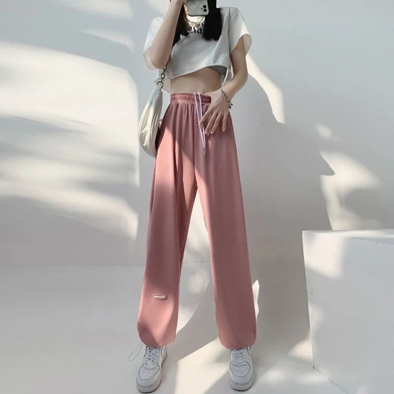 Wide Leg Sweatpants Women's High Waist Pant Summer Loose Pockets Elastic Pink Black Casual Pants Women Long Trousers
Wide Leg Sweatpants Women's High Waist Pant Summer Loose Pockets Elastic Pink Black Casual Pants Women Long Trousers