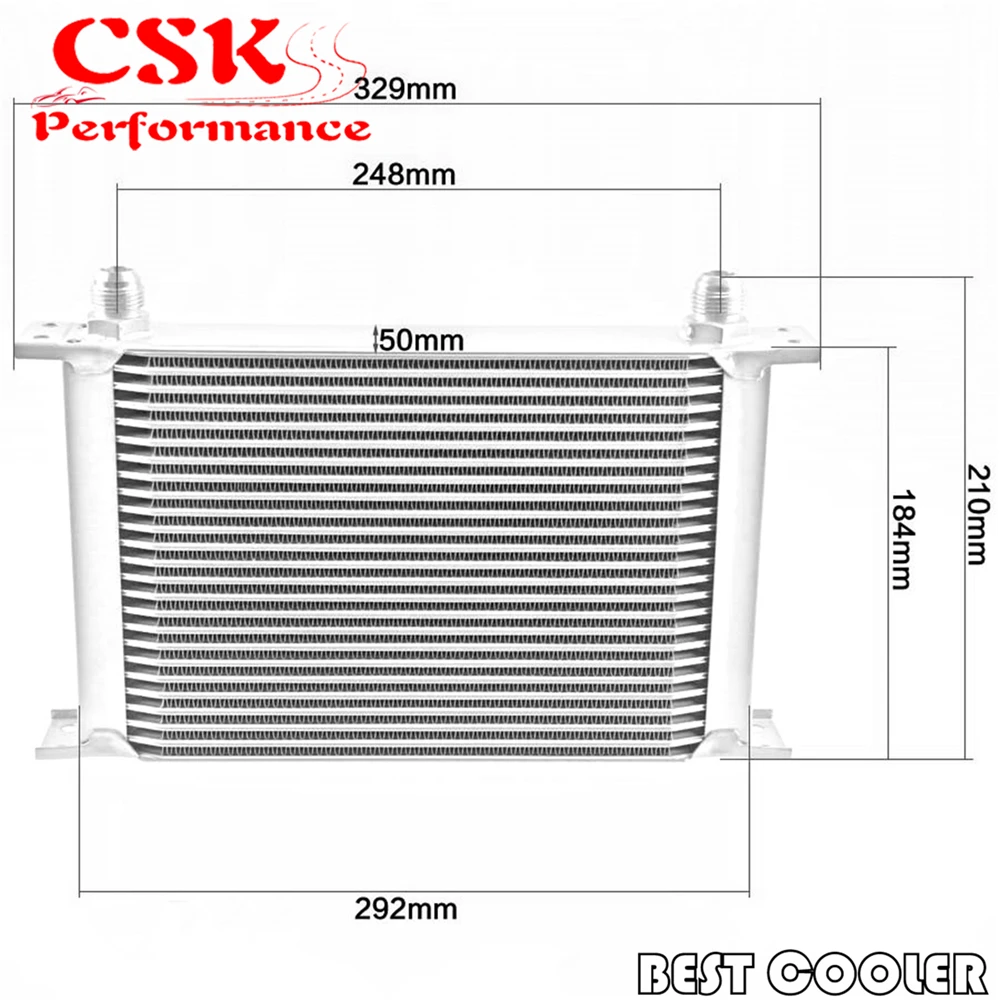 Universal AN10 Thermostatic Oil Cooler Kit Thermostat High Perfomance 25 Row Silver / Black 
Universal AN10 Thermostatic Oil Cooler Kit Thermostat High Perfomance 25 Row Silver / Black