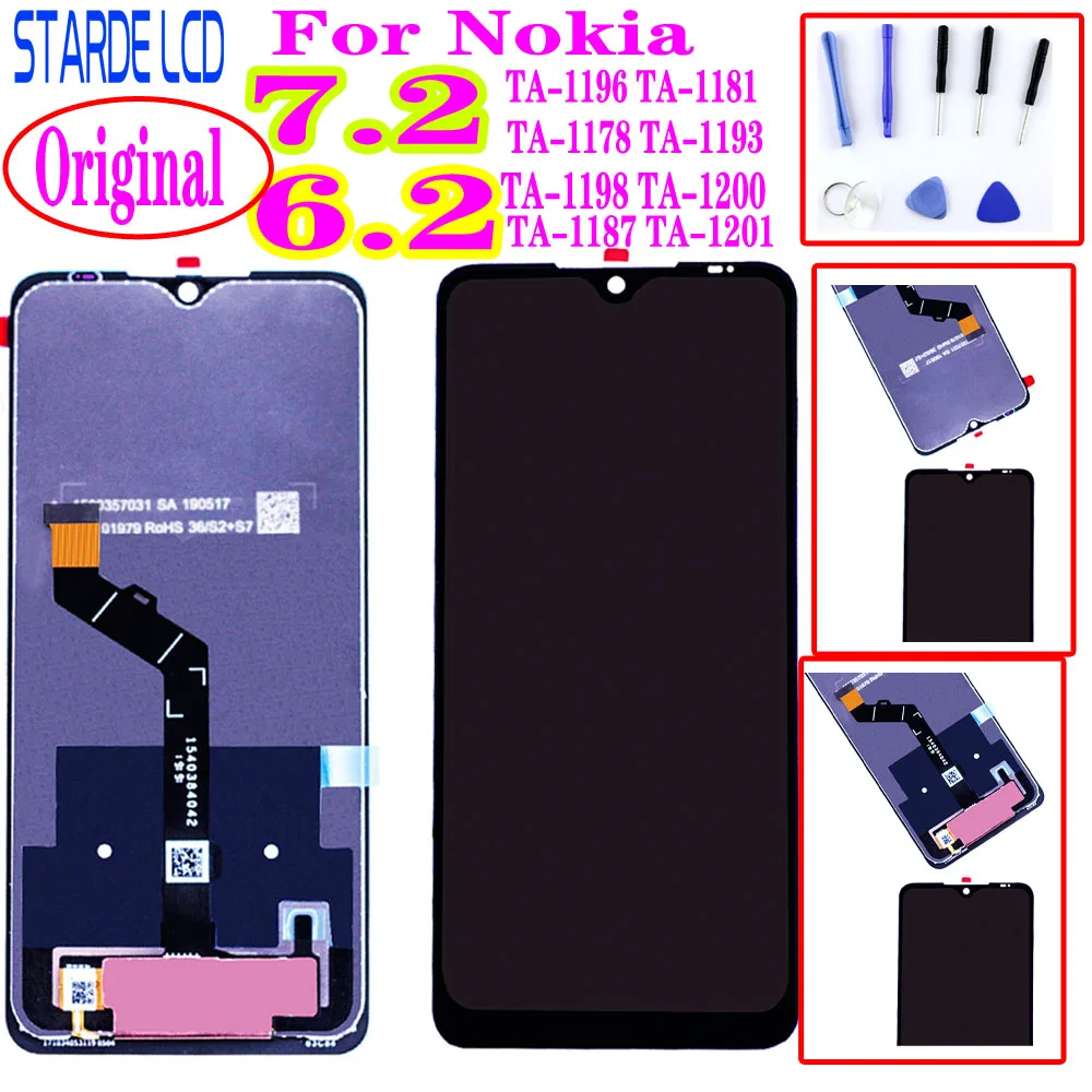 Фото ЖК дисплей 6 3 дюйма для Nokia 2 TA 1198 1200 1187 1201 сенсорный экран с дигитайзером 7 1196 LCD s