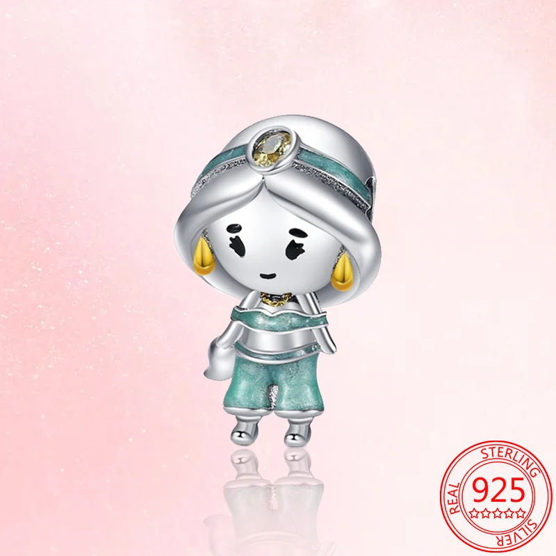 New 100% 925 Sterling Silver Princess Jasmine Charms for Women Fashion Jewelry Fit Original Pandora Bracelet Valentines Day Gift
New 100% 925 Sterling Silver Princess Jasmine Charms for Women Fashion Jewelry Fit Original Pandora Bracelet Valentines Day Gift