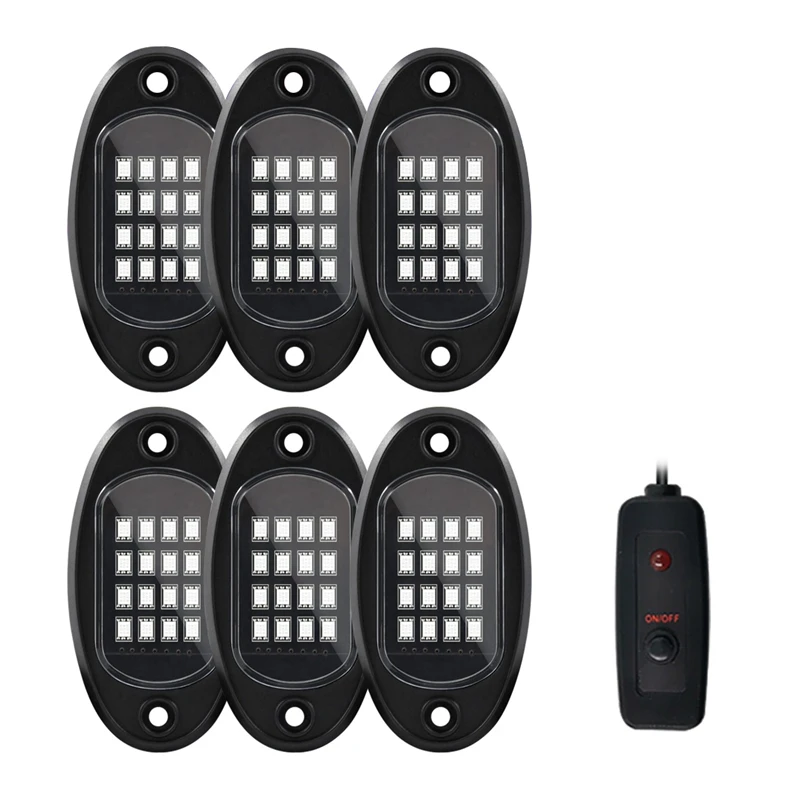 RGB LED Rock Lights, 96LEDs Neon Underglow Lighting Kit,Music Timing Mode,Waterproof Light for Jeep Truck UTV SUV,6 Pods
RGB LED Rock Lights, 96LEDs Neon Underglow Lighting Kit,Music Timing Mode,Waterproof Light for Jeep Truck UTV SUV,6 Pods