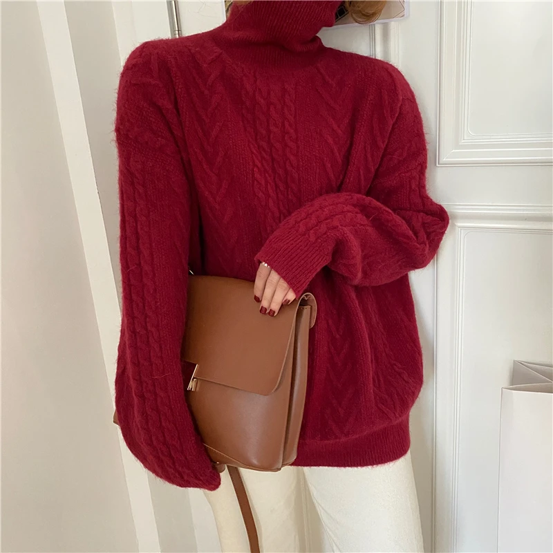 HziriP OL Basic Pullover Tops Soft Warm Twist Sweater Women New Autumn Winter Vintage Elegant Loose Turtleneck Knitted Sweaters
HziriP OL Basic Pullover Tops Soft Warm Twist Sweater Women New Autumn Winter Vintage Elegant Loose Turtleneck Knitted Sweaters