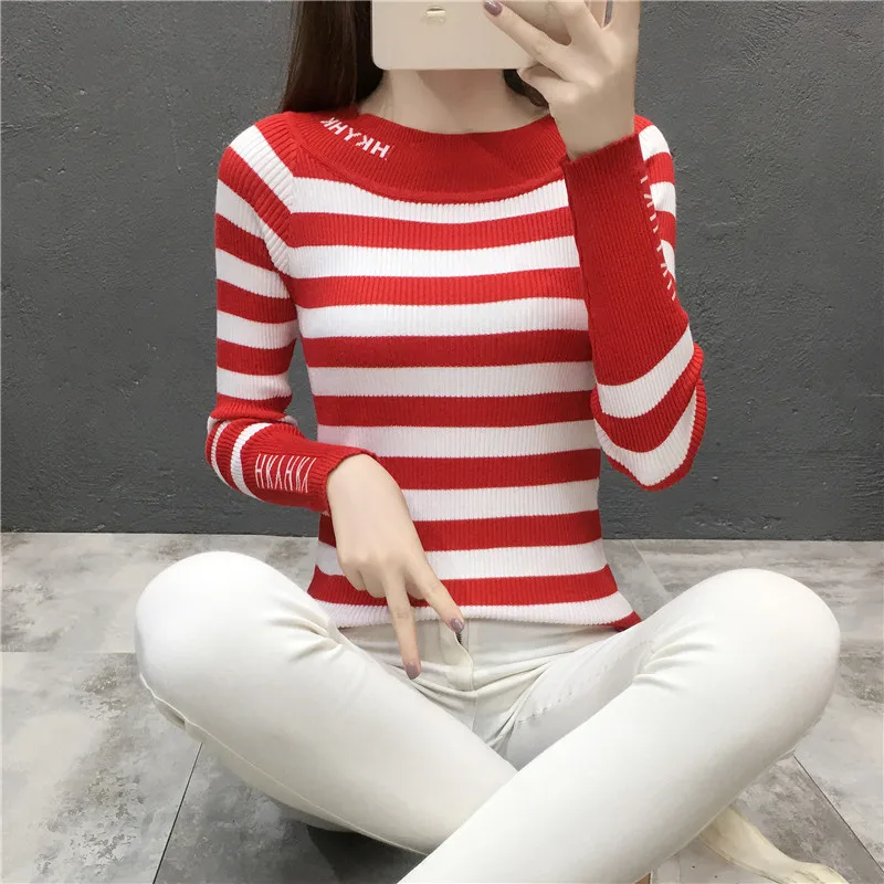 Womens Sweaters 2019 Winter Tops Turtleneck Sweater Women Slim fit Pullover Jumper Knitted Striped Sweater Pull Female Shirt
Womens Sweaters 2019 Winter Tops Turtleneck Sweater Women Slim fit Pullover Jumper Knitted Striped Sweater Pull Female Shirt