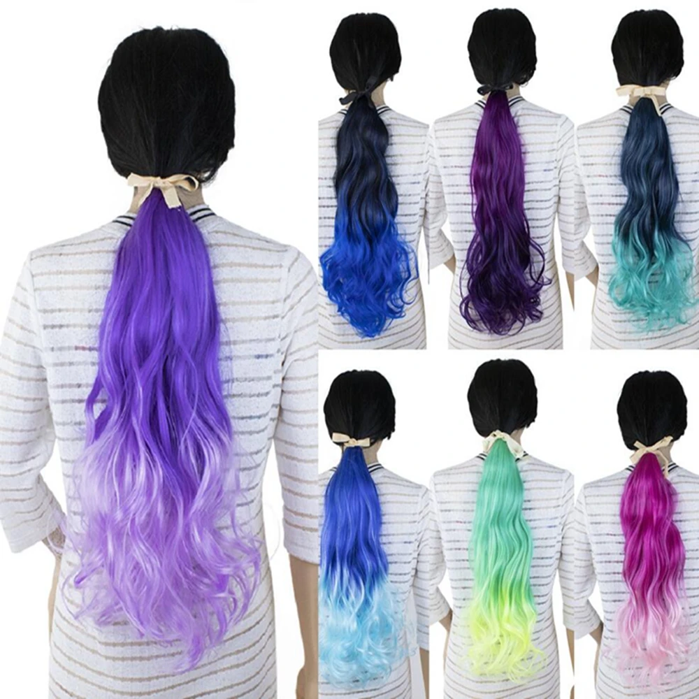 JOY&BEAUTY Ponytail Colorful Ombre Synthetic Claw on Clip in Women Hair Extension Wavy Hairpiece Pony Tail Blue Purple Hairstyle
JOY&BEAUTY Ponytail Colorful Ombre Synthetic Claw on Clip in Women Hair Extension Wavy Hairpiece Pony Tail Blue Purple Hairstyle