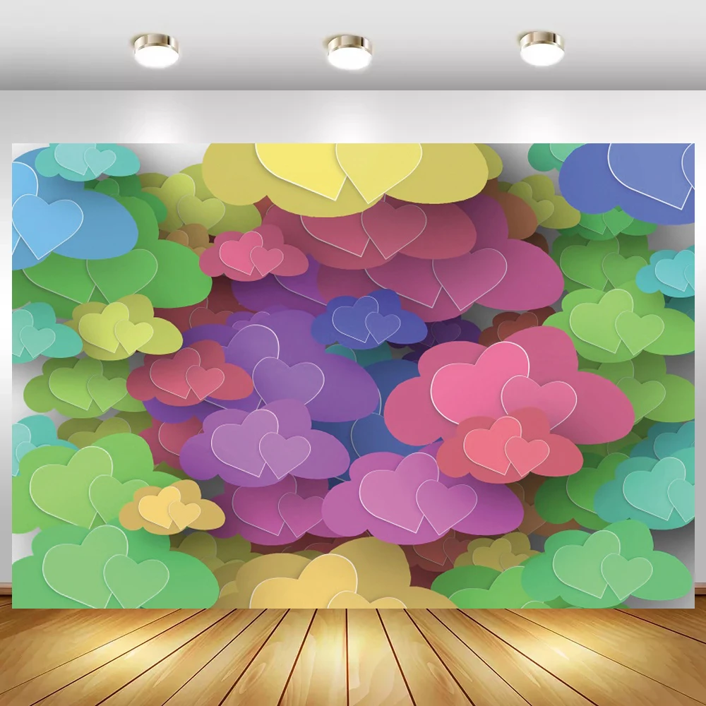 Colorful Love Heart Pattern 3D View Wedding Photography Backdrop Newborn Baby Shower Kids Portrait Background For Photo Studio
Colorful Love Heart Pattern 3D View Wedding Photography Backdrop Newborn Baby Shower Kids Portrait Background For Photo Studio