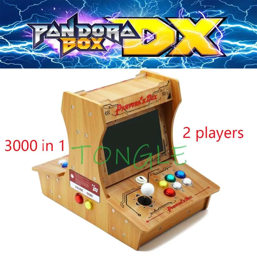 2020 ящик Пандоры DX 3000 в 1 Деревянный Мини-Аркада bartop 10 дюймов двойной экран