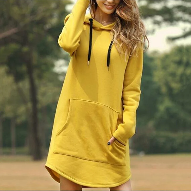 Women Loose Long Hoodie Casual Solid Color Hooded Sweatshirts Student's Autumn Winter Baggy Pullover Oversized Sweatshirt Dress
Women Loose Long Hoodie Casual Solid Color Hooded Sweatshirts Student's Autumn Winter Baggy Pullover Oversized Sweatshirt Dress