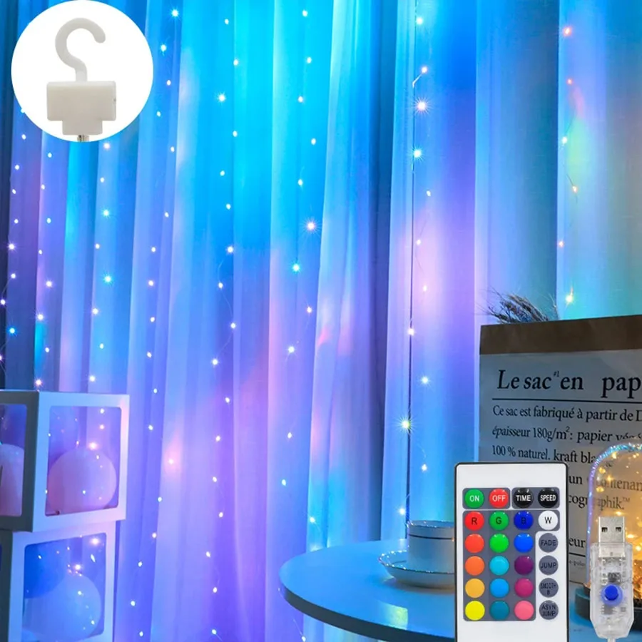 16 Colors Changing Curtain Lights 3X1M 100 LED Backdrop Wall Window Hanging Dripping Twinkle Fairy String Lights For Wedding
16 Colors Changing Curtain Lights 3X1M 100 LED Backdrop Wall Window Hanging Dripping Twinkle Fairy String Lights For Wedding
