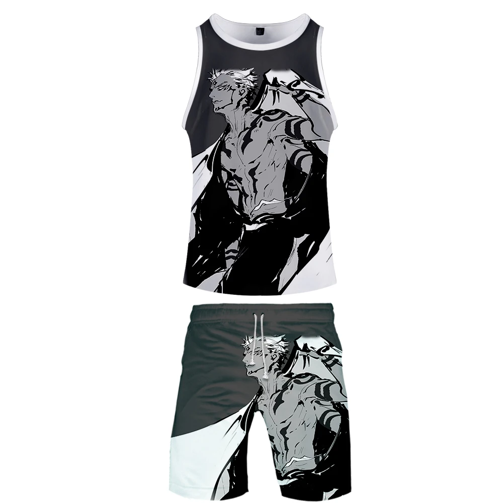Japan Comics Jujutsu Kaisen Vest Harajuku Tracksuit Two Piece Set Summer Casual Tank Tops+Shorts Streetwear Unisex Suit Clothes
Japan Comics Jujutsu Kaisen Vest Harajuku Tracksuit Two Piece Set Summer Casual Tank Tops+Shorts Streetwear Unisex Suit Clothes
