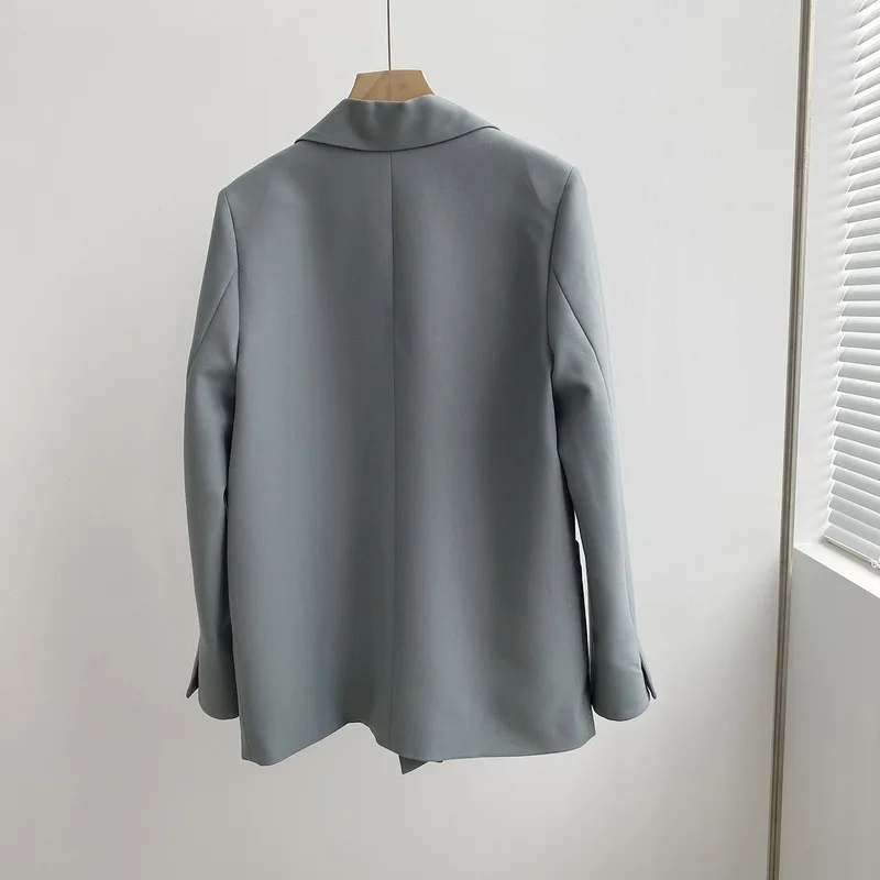 V Neck Blue Women Elegant Blazers Mid Length Double Breasted Solid Colors Loose Suits Office Lady All Match Long Sleeve Blazer
V Neck Blue Women Elegant Blazers Mid Length Double Breasted Solid Colors Loose Suits Office Lady All Match Long Sleeve Blazer