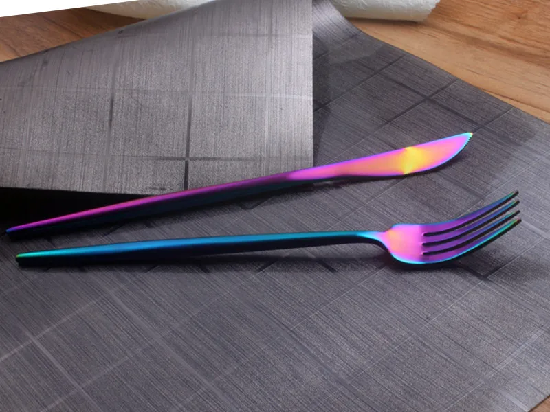1lot/24 pieces Luxury Colorful Cutlery Set 304 Stainless Steel Knives Forks S poons Western Dinning Tableware Dinnerware Sets
1lot/24 pieces Luxury Colorful Cutlery Set 304 Stainless Steel Knives Forks S poons Western Dinning Tableware Dinnerware Sets