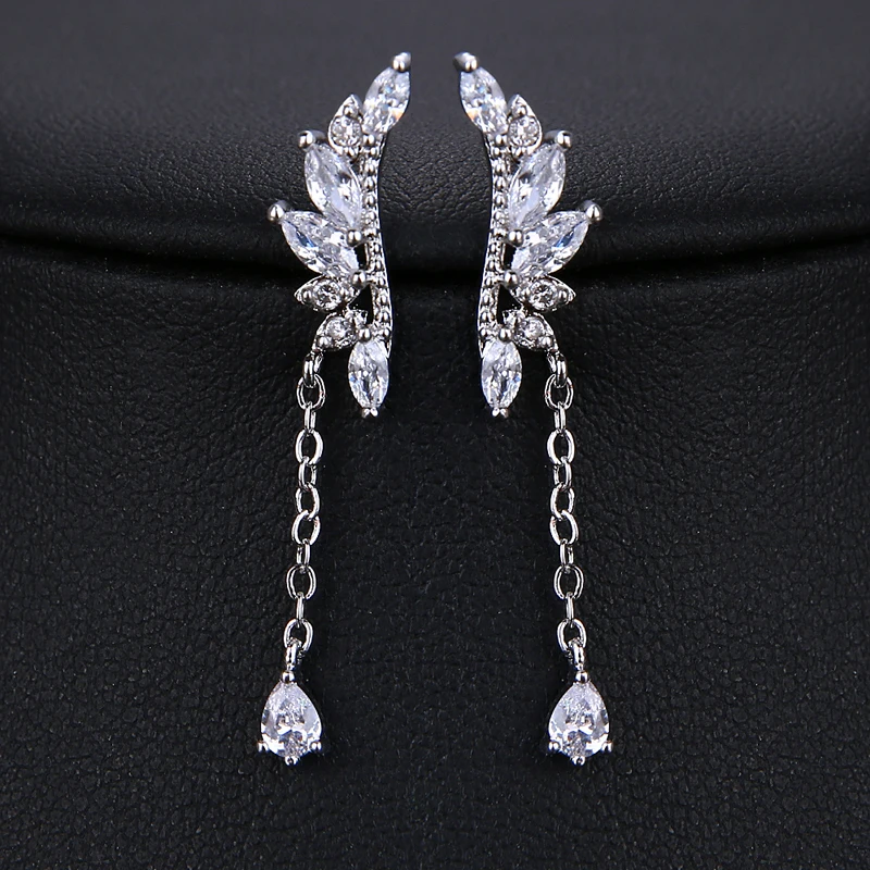 Be8 New Design CZ Stone Long Chain Pendant Drop Earrings for Women Girls White Gold Color Wedding Party Gifts Wholesale AE51
Be8 New Design CZ Stone Long Chain Pendant Drop Earrings for Women Girls White Gold Color Wedding Party Gifts Wholesale AE51
